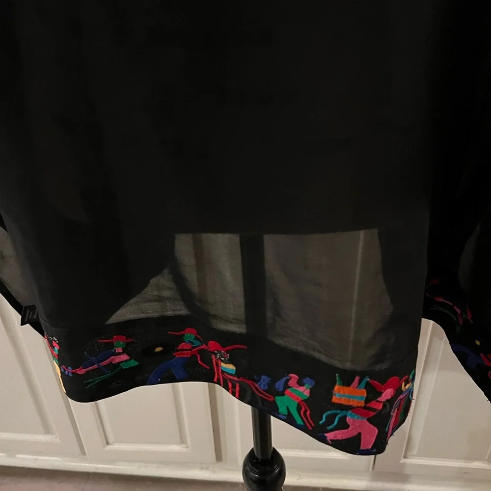 Roja one size black embroidered poncho top - Picture 5 of 5